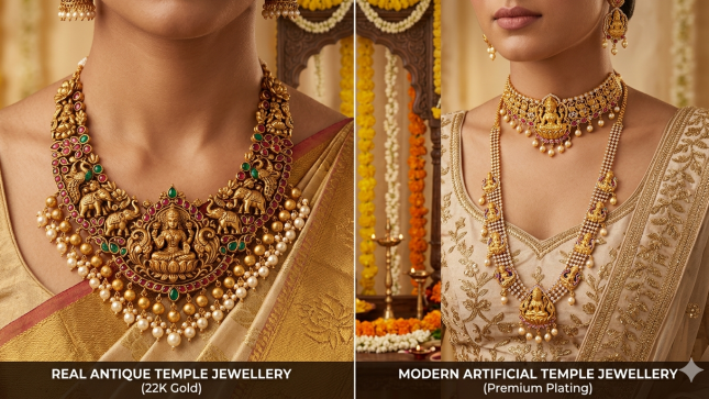 Artificial Temple Jewellery vs Real Jewellery &ndash; Which is Better in 2026?