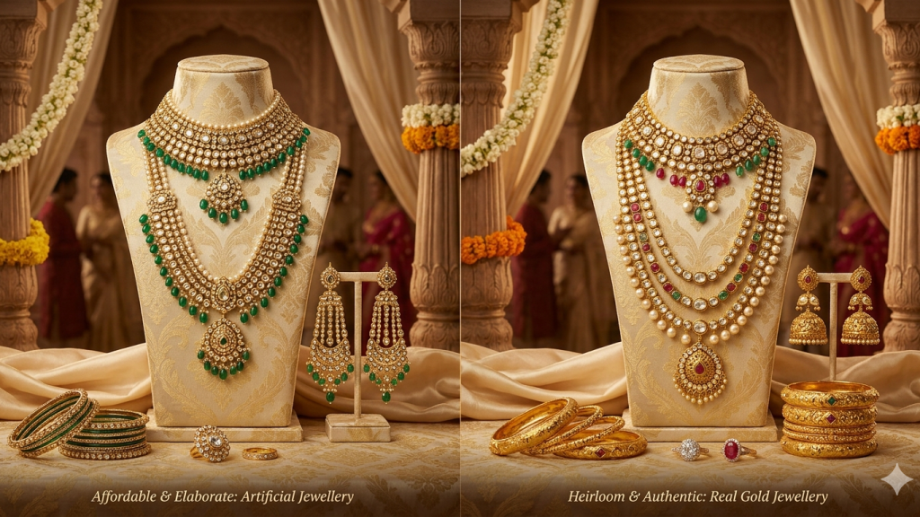 Artificial Wedding Jewellery vs Real Jewellery &ndash; Which is Better for Weddings in 2026?