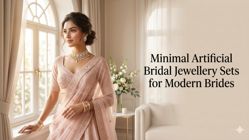 Minimal Artificial Bridal Jewellery Sets for Modern Brides
