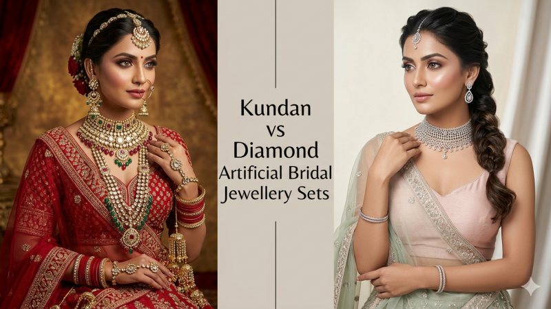 Kundan vs Diamond Artificial Bridal Jewellery Sets: Which One Should You Choose?