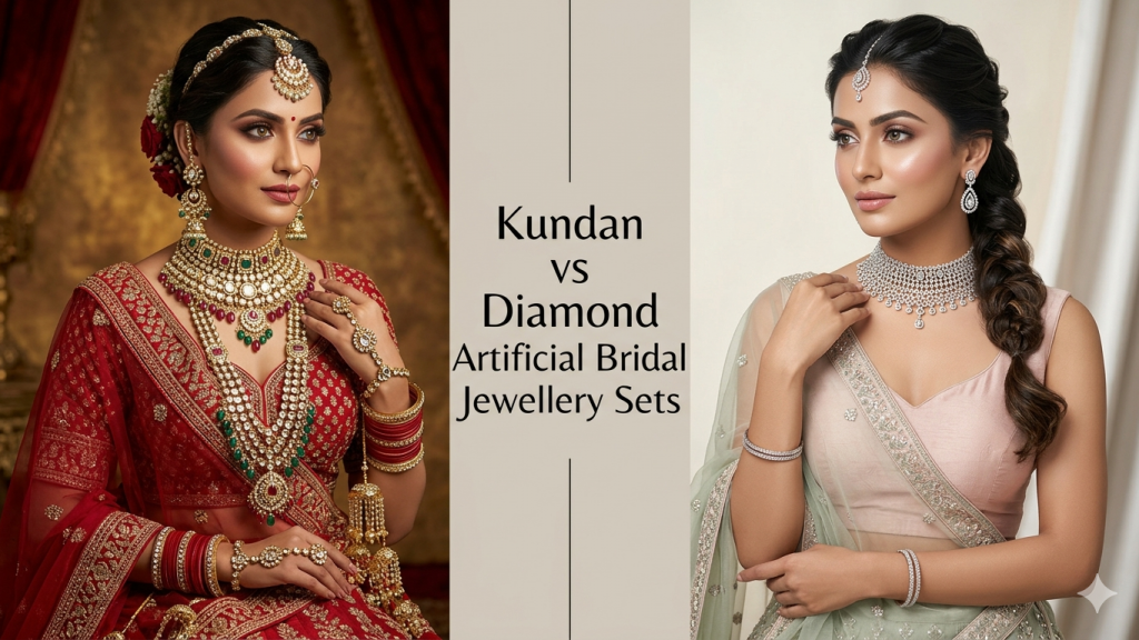 Kundan vs Diamond Artificial Bridal Jewellery Sets: Which One Should You Choose?