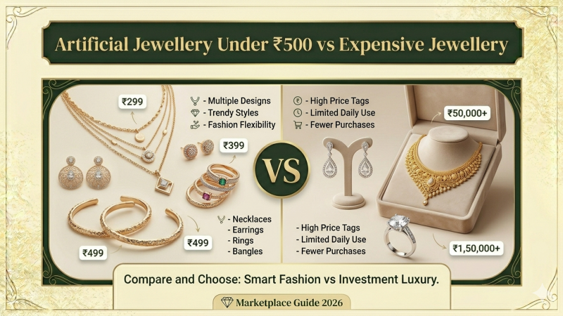 Best Artificial Jewellery Under 500 in India vs Expensive Jewellery: Is There Really a Difference?