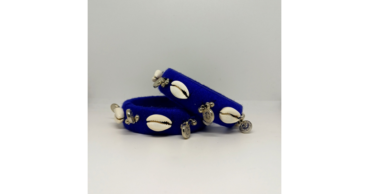 Brahmi [blue colour handcrafted bangles] - 2-4 | Jewora